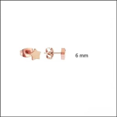 Aramat Jewels | Oorbellen | RVS Ster Oorbellen- Verjaardag Cadeau Oorstekers | 6mm / Rosékleurig | | | | Kinderen, Volwassenen | Verkleurd niet