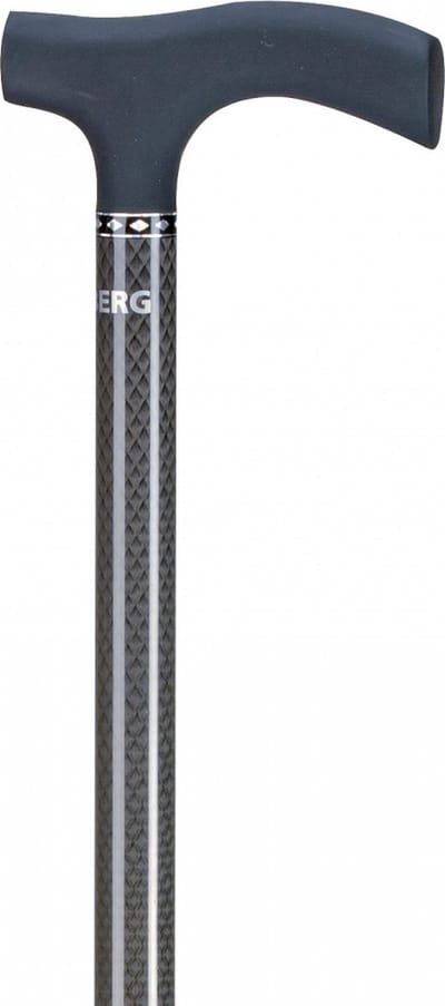 Wandelstok Able2 opvouwbaar carbon soft recht handvat zwart