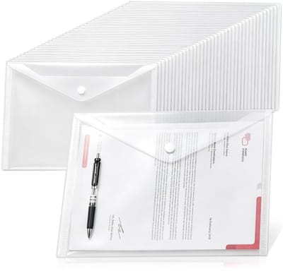 Dailygoods - Documententas A4, 35 Stuks, Waterdichte Transparante Mappen