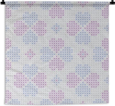 Wandkleed - Wanddoek - Klaver - Patronen - Paars - 180x180 cm - Wandtapijt