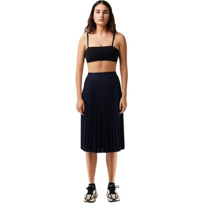 Lacoste Dames/Dames Plooi Polyester Midi Rok (Marineblauw)
