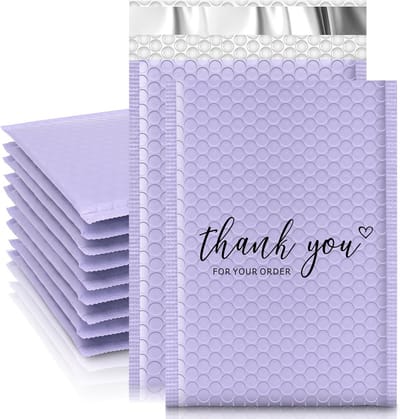 Gewatteerde Enveloppen 10x20 cm - 50 stuks - Paars - Zelfklevend - Bubble Enveloppen - Gewatteerde Verzendzakken - Voor Sieraden en Make-up