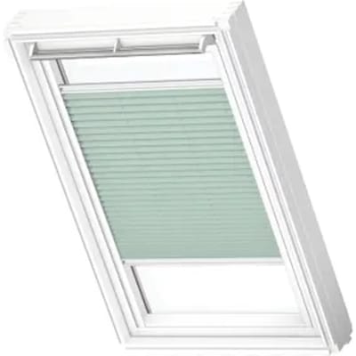 Velux Manueel Lichtdoorlatend Plisségordijn White Line Fhl Ck02 1281swl Muntgroen