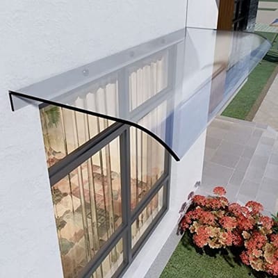 Gebogen Luifel - Buiten Schaduw - Entree Beschermen - Zonder Beugels - 40x120cm - Transparant