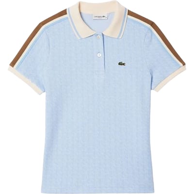 Lacoste Dames Jacquard Slim Korte Mouwen Polo Shirt (Blauw)