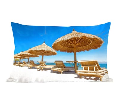 Sierkussens - Kussentjes Woonkamer - 50x30 cm - Strandstoel - Strand - Parasol - Zee - Zomer
