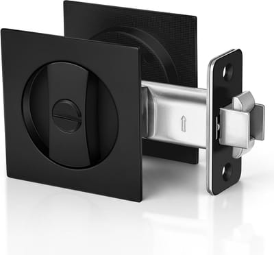 SnelShoppen - Verborgen Deurslot met Randgreep voor Privacy, Zwart, Geschikt voor Deuren van 31-51mm, Sleutelvrij, Perfect voor Badkamer, Slaapkamer e