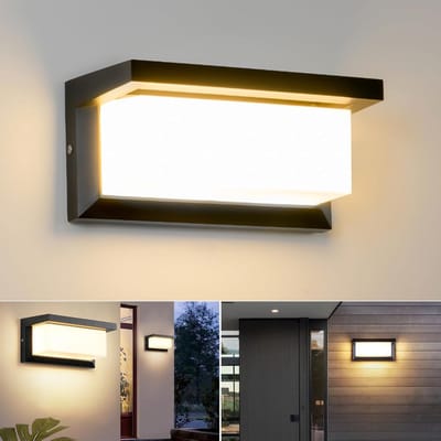 LED Wandlamp - Wandlamp Binnen en Buiten - Muurlamp - Buitenlamp - met Sensor - Waterdicht IP64 - Warm Wit - Zwart