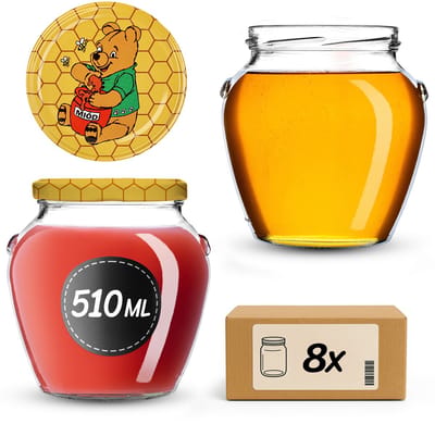 KADAX Amphora Jar fi82 510ml + deksel wz14 Honing 2