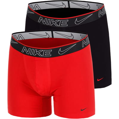 Nike Elite Cotton Stretch Boxershort Verpakking 2 Stuks Heren-Zwart,Rood