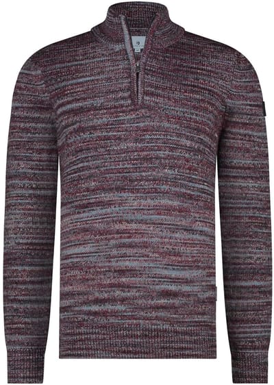 State Of Art Half Zip Trui Melange Bordeaux - Maat 3XL - Heren - Pullovers