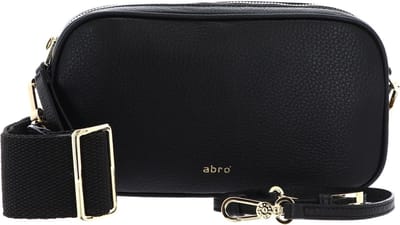 abro Leren Schoudertas Leather Dalia Crossbody Bag Tina Black / Gold Zwart