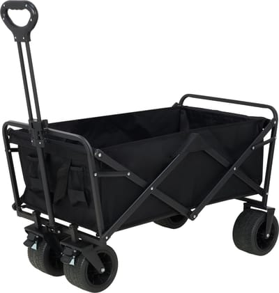Infinity Goods Bolderkar XL - Opvouwbaar - 180KG Draagkracht - Draaibare Wielen - 95 x 57 x 96 CM - Verstelbaar - Zwart