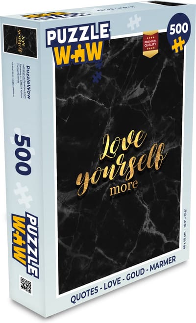 Puzzel Quotes - Love - Goud - Marmer print - Legpuzzel - Puzzel 500 stukjes