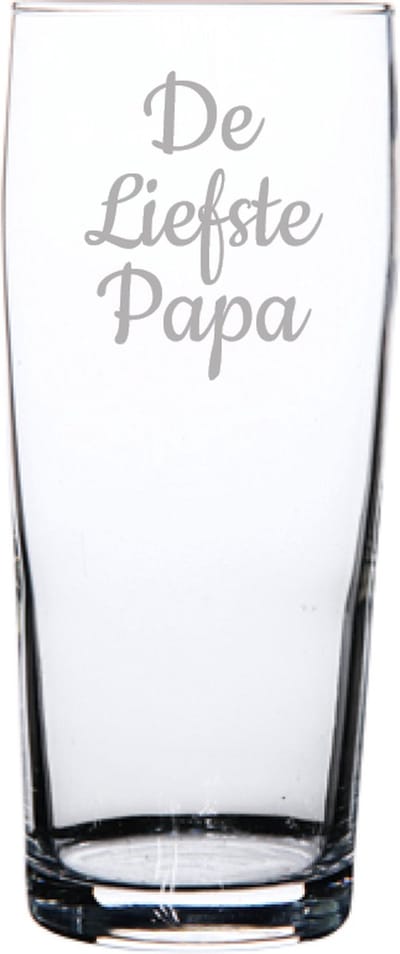 Gegraveerde bierfluitje 19cl De Liefste Papa