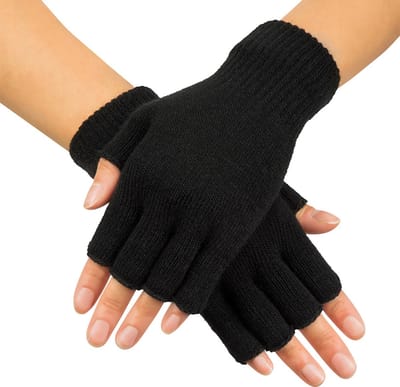 Boland - Paar handschoenen Retro zwart Zwart - Volwassenen - Unisex - Hippie - 80's & 90's - Disco