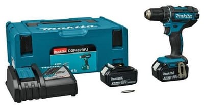 Makita DDF482RFJ DDF482RFJ Accu-schroefboormachine 18 V 3 Ah Li-ion Incl. 2 accus, Incl. koffer