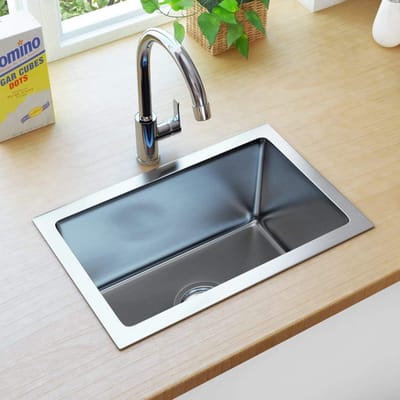 RVS Spoelbak - Keuken Gootsteen - Keuken Installatie - Handgemaakt Ontwerp - 44x29x20 cm - Zilver