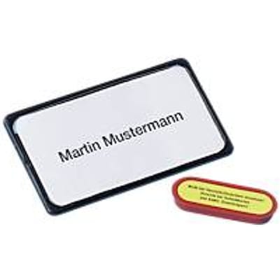MAUL Naambadge - zwart - magnetisch - karton - 10 stuks - 8 x 4.5 x 1 cm
