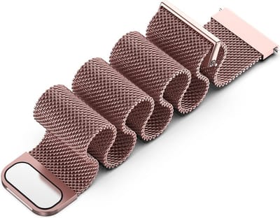 Milanees bandje - geschikt voor Samsung Galaxy Watch 3 45mm / Galaxy Watch 46mm / Gear S3 Classic & Frontier en Polar Vantage M / M2 / V3 / Grit X (Pro) - rosegoud