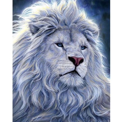 Diamant mosaïque diamant peinture point de croix Animal gris Lion mode cristal peinture strass 20X30CM gray