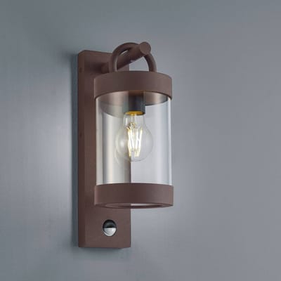 TRIO SAMBESI - Wandlamp - Roestkleur - excl. 1x E27 4W - Bewegingssensor - Buitenverlichting - IP44