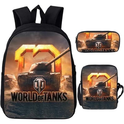 3 stuks Set Spel Anime War Thunder Schooltassen Vecht Tanka Print Rugzakken voor School Tiener Meisjes Jongens World of Tanks Rugzak