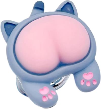 Toiletknop Duwer - Pershulp Toilet - Nagels Beschermen - Dieren Vorm - 30x30 Millimeter - Kitten Kont