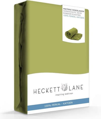 HnL Living - Hoeslaken - Topper - Katoen Perkal - 160 x 200 cm - Groen