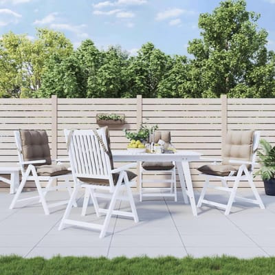 Zitkussens Lage Rugleuning - Tuinstoel Kussens - Buiten Zitten - Waterdichte Oxford Stof - 4 Stuks - Taupe