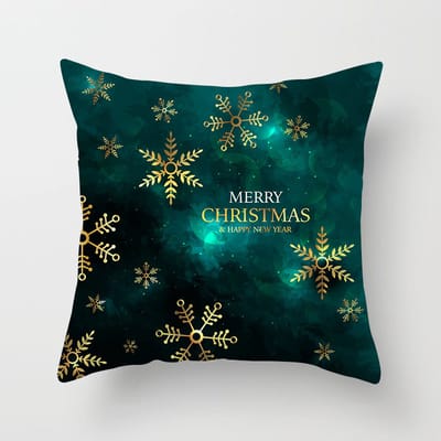 Without Lemon - Kerst Kussenhoes - Groen met Sneeuwvlokjes "Merry Christmas" - Kerst kussen - Kerstdagen - Feestdagen - Kerst - Decoratie - Woondecoratie - Kussenslopen - December - Cadeau