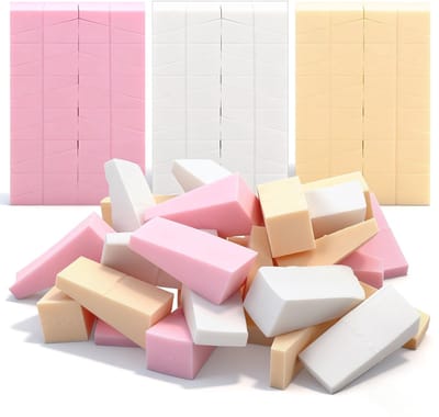 Dailygoods - 72 stuks make-upsponsjes driehoekig, kleine gezichtsspons, kleine make-upspons, beauty-make-up, make-upsponsjes, voor vloeistof, foundation, poeder, zonwering en crème