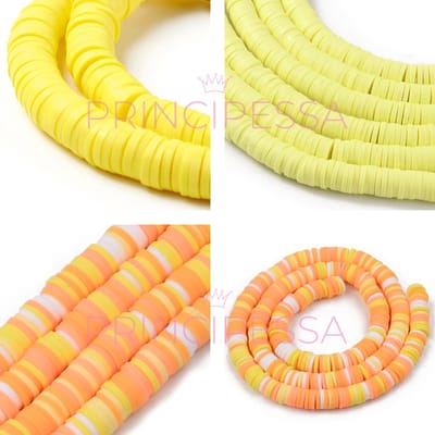 Katsuki kralen – Maisgeel, Geel, Geel/Oranje-mix – Unieke mix van ongeveer 1.150 kralen – Polymeer klei – 6mm kralen – Zelf sieraden maken – DIY