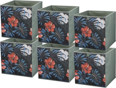 LAVITA® Opbergmand Textiel - 31x31x31 Weide 6 Stuks - Opbergbox Kast Organizer Opbergdoos - Kastlade Verdeler Voor Kleding Ondergoed Badkamer Kledingkast - Vouwdoos Stoffen Doos Opbergdozen