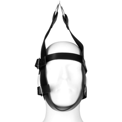 Rimba - Bondage Suspension Masker Met Ringen En Kinband - Zwart
