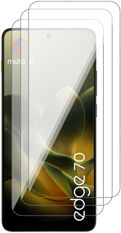 Screenprotector geschikt voor Motorola Moto Edge 70 – 3 Stuks – UltraClear Gehard Glas – Case Friendly – 9H Krasbestendig
