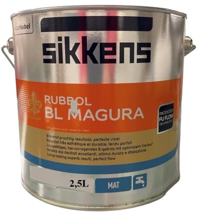 Sikkens Rubbol BL Magura - Krasvaste fluweel matte watergedragen Lak - 2.50 L - RAL 9001 Cremewit
