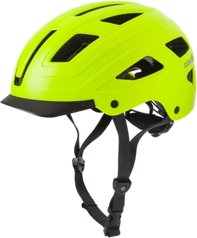 AGU Cit-E - Fietshelm - E-bike helm - Geel - 52-58cm - S/M - Met LED-achterlicht - 13 Ventilatieopeningen - Met vizier - Gerecycled materiaal