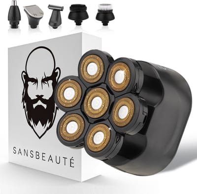 6-in-1 Scheerapparaat Mannen – Trimmer - Sansbeauté® Skull Sharp Classic - Electric Face & Head Shaver - Hoofd Kaal Scheren – Elektrisch - Nat & Droog