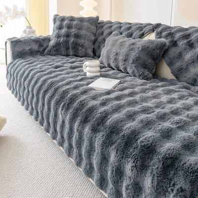 Pluche bankkussens voor alle seizoenen, woonkamer slaapkamer decoratie bank eenvoudig modern stofdichte bankhoes Pillow Case 45X45cm gray