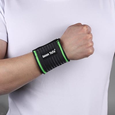 Jasontutu Katoenen Elastische Polsband Sport Ondersteuning Brace voor Sportschool Carpaal Tunnel Verlichting Handwikkel