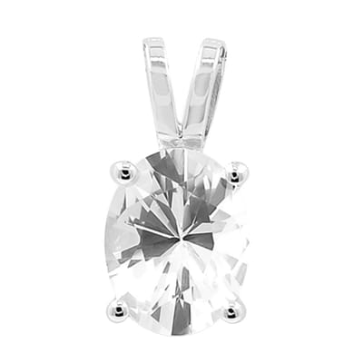 Cavill - Zilveren Hanger - 925 Sterling Zilver - Danburiet 1,503 ct Ovaal Briljant uit Mexico - Elegante Hanger 14x7 mm - Sieraad voor Dames