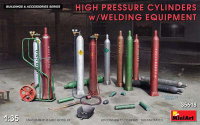 MiniArt Modelbouwpakket Militaire voertuigen - 35618 High pressure cylinders w Welding equipment Plastic - 1:35 - Modelbouw