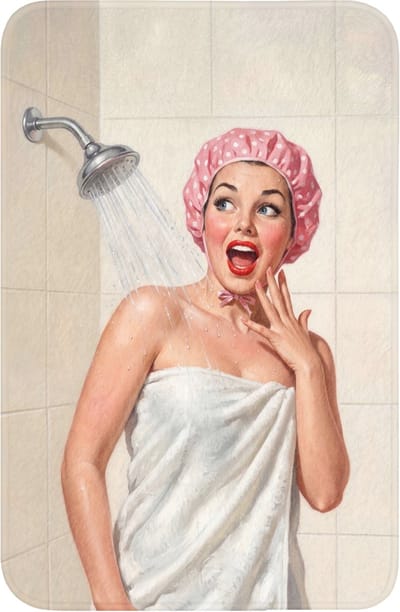WC mat 40x60 cm - Antislip - Vrouw - Douche - Roze - Toiletmat - Vloermat - Douchemat - Toilet tapijt - Toiletmatten