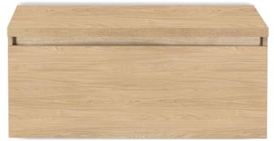 Frozen Badmeubelset 100 cm - Greeplijst in Kleur - Inclusief Wastafelbovenblad Casella Oak