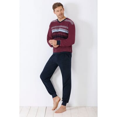 Badstof heren pyjama rood Hajo - Rood - Maat - 56