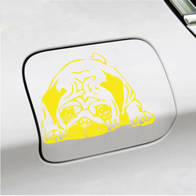 Bumpersticker - Hond - 11,6 X 16 - Geel