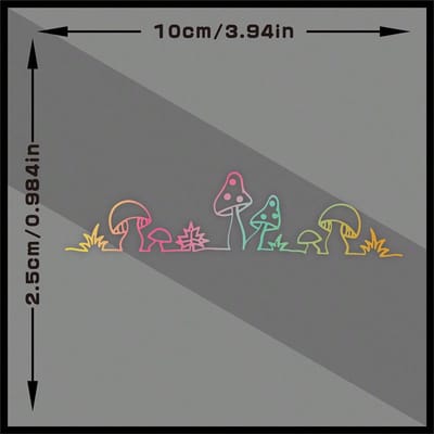 Schattige Kleine Paddenstoel Vinyl Stickers - Geschikt voor Achteruitkijkspiegel van de Auto, Binnen en Buiten Gebruik one-size&A gray
