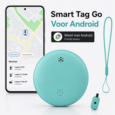 Android GPS Tracker – Real-time Locatie Volgsysteem – Werkt met Google Find My app- Alleen geschikt voor Android telefoons- Gecertificeerd - Batterij Vervangbaar - 24/7 live locatie meekijken - Licht blauw