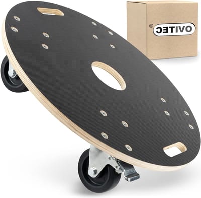 Ronde Rolplank - Transportplank Zwaar - Verplaatsen Zware Lasten - Extreem Robuust - 57 x 57 cm - Zwart